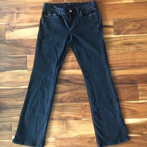 WHBM black jeans with jeweled pockets, boot cut, 8R